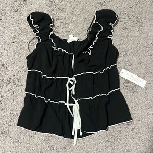 NEW Black and White Going Out Top (Size XS)